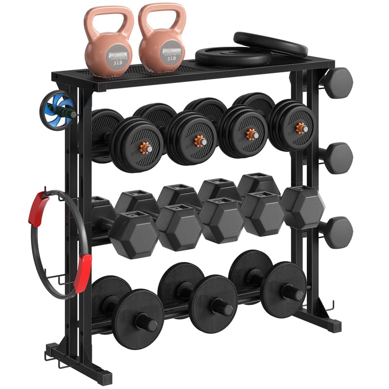 HOOBRO 4-Tier Dumbbell Rack Weight Stand