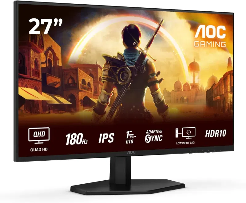 AOC Q27G42XE 27-inch QHD 180Hz Monitor with 1ms Response, FreeSync, G-Sync, and HDR10