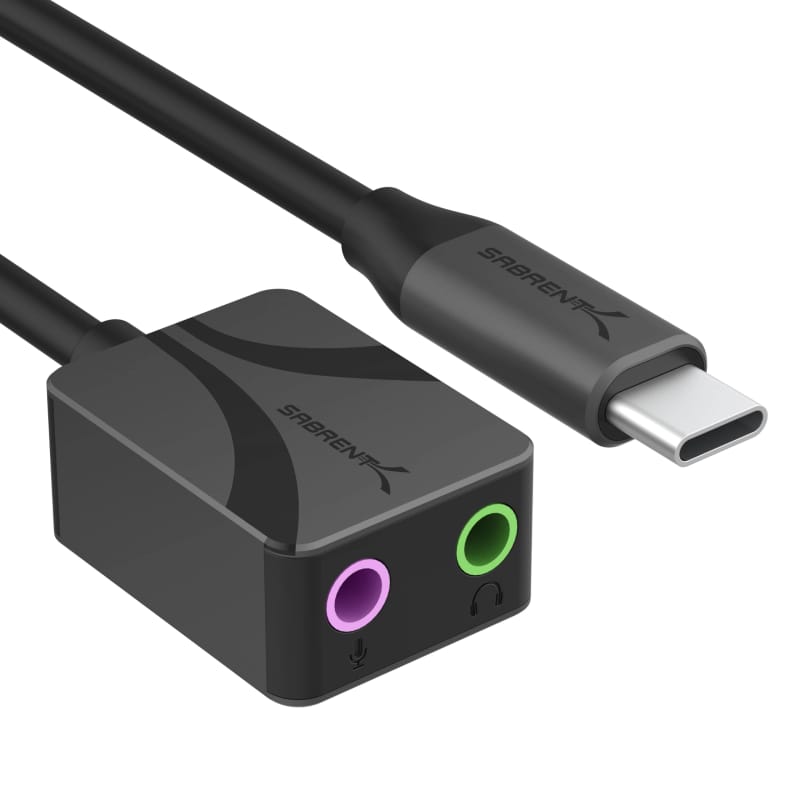 SABRENT USB-C to 3.5mm Audio Adapter 24-Bit/96kHz