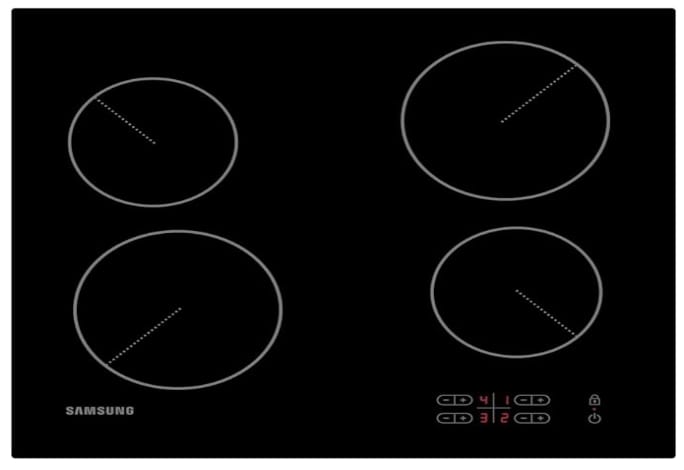 Samsung C61R2AEE Ceramic Hob 4 Zones Black