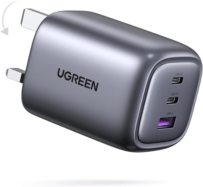 UGREEN Nexode 65W GaN 3-Port USB-C Charger Foldable No Cable