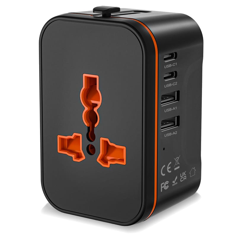 Universal Travel Adapter 2 USB C 2 USB A