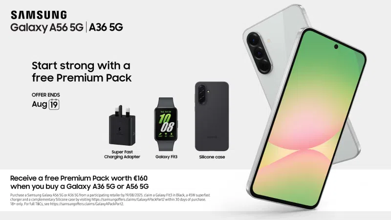 Samsung Galaxy A56 with iD Data & Galaxy Fit3,
