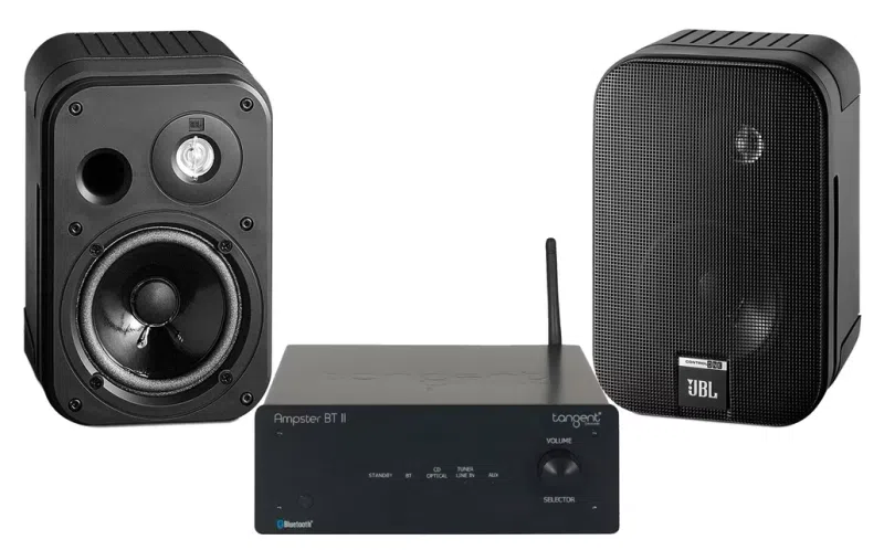 Tangent Ampster BT II & JBL Control 1 Stereo Amplifier with Speakers