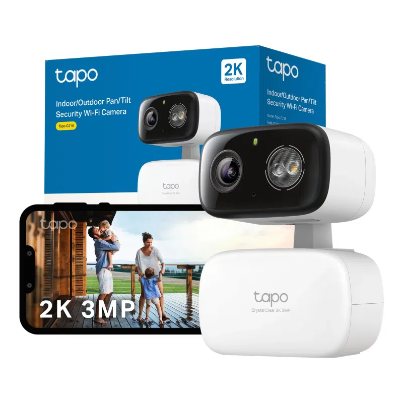 Tapo C216 2K Outdoor Pan/Tilt Camera with Night Vision & AI Detection