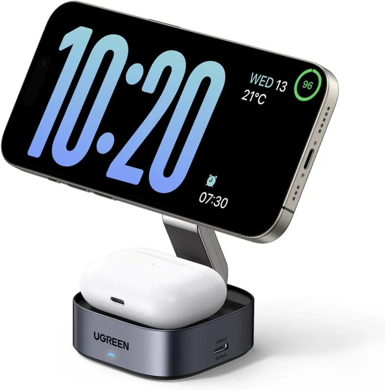 UGREEN MagFlow MagSafe Charger Stand with 15W Wireless Charging