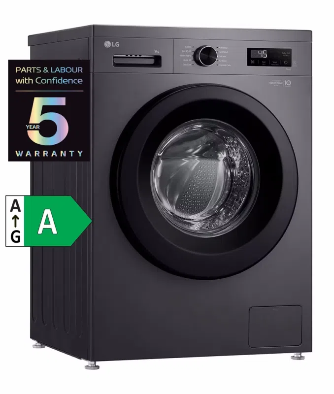 LG 9kg Inverter Direct Drive 1400rpm Washing Machine, F4X1009NMK - ThinQ Wi-Fi, Steam, A Rated