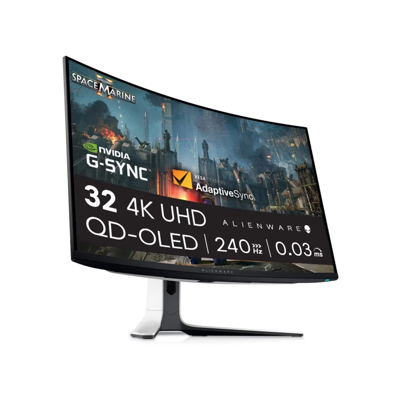 Alienware AW3225QF 32 Inch 4K UHD (3840x2160) 1700R Curved Gaming Monitor, 240Hz, QD OLED