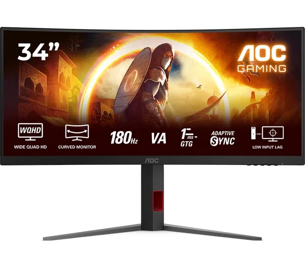AOC 34" Curved VA Gaming Monitor 180hz