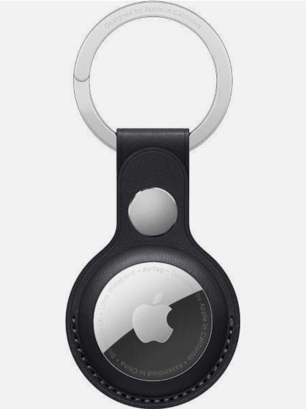 Apple Airtag Leather Key Ring Midnight Black