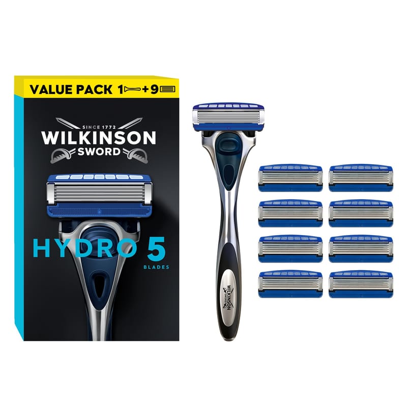 Wilkinson Sword Hydro 5 Men's Razor 1 Reusable Handle + 9 Blades Refills Pack